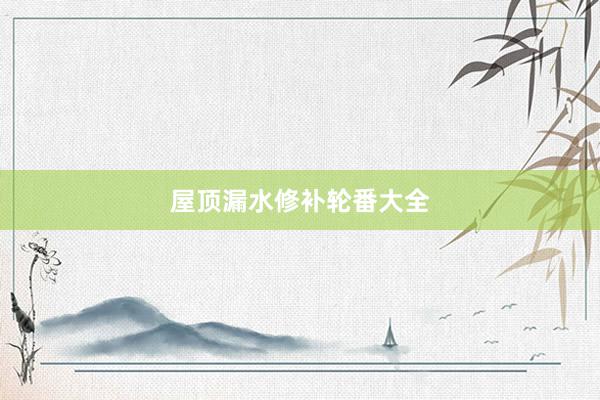 屋顶漏水修补轮番大全